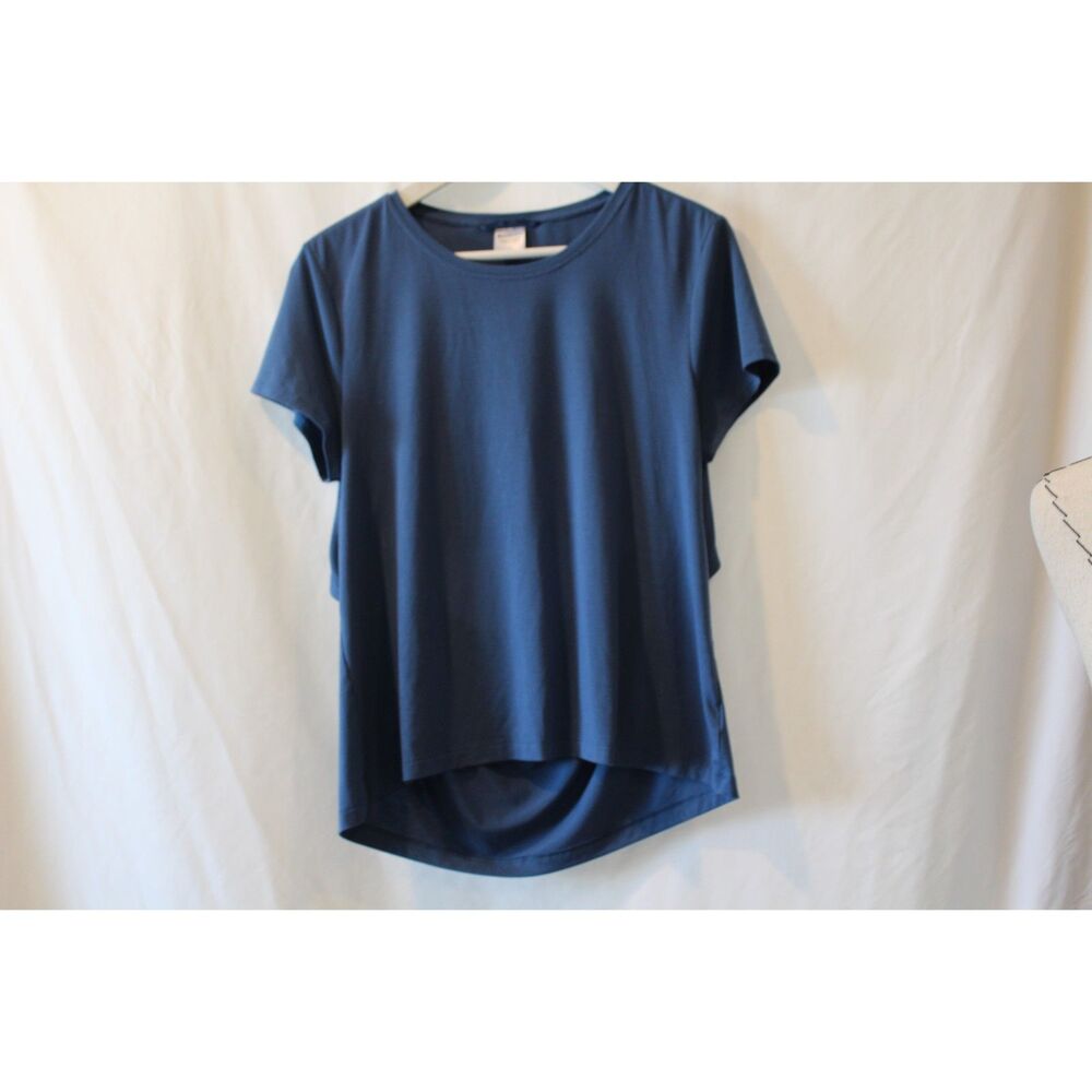 Athleta Blue Open back Tee M - Picture 2 of 4